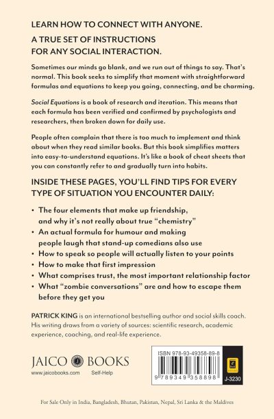 Social Equations: The Formulas of Deep Friendship, Charm, Trust, and Being a People Person by Patick King - Image 2